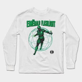 The Emerald Flashlight Hero (off brand) Parody Hero Long Sleeve T-Shirt